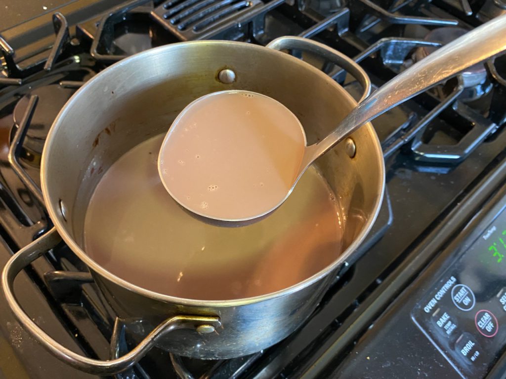 hot cocoa in pot