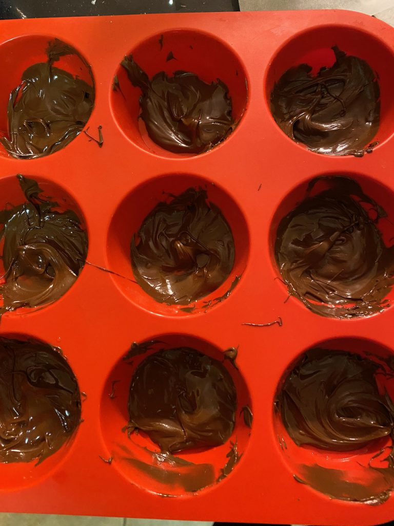Chocolate in muffin pan