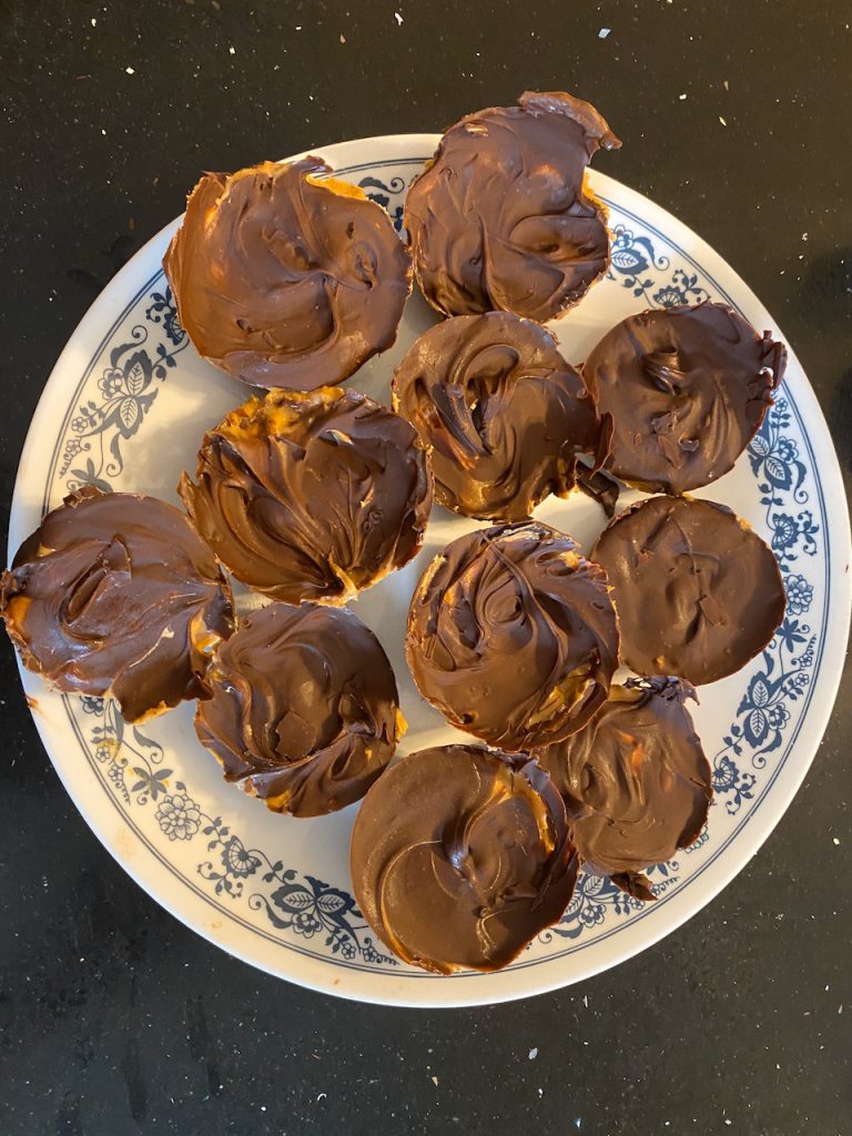 Finished Easy Homemade Chocolate Peanut Butter Cups | The Mama Maven Blog
