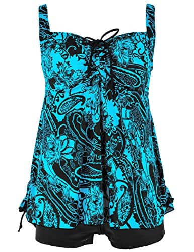 Septangle Womens Plus-Size Bathing Suits Paisley Print-Two-Piece Swimsuit