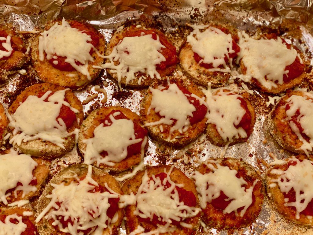 Baked Eggplant Parm rounds