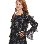Black Aegean Floral Dress