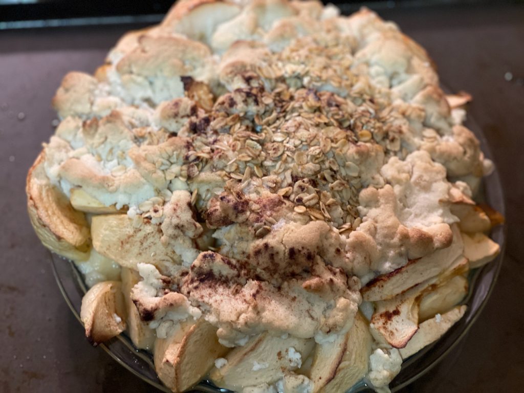 Gluten Free No Crust Apple Pie out of the Oven