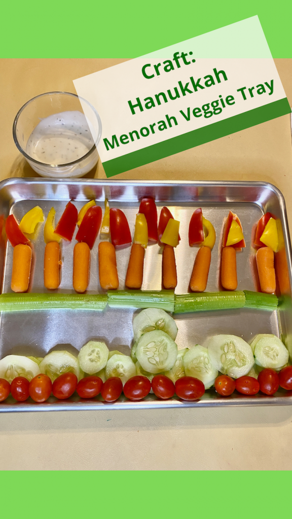 Hanukkah Craft - Veggie Menorah Tray
