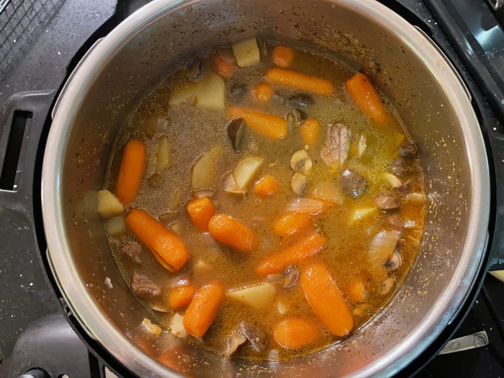 finished gluten free instant pot beef stew