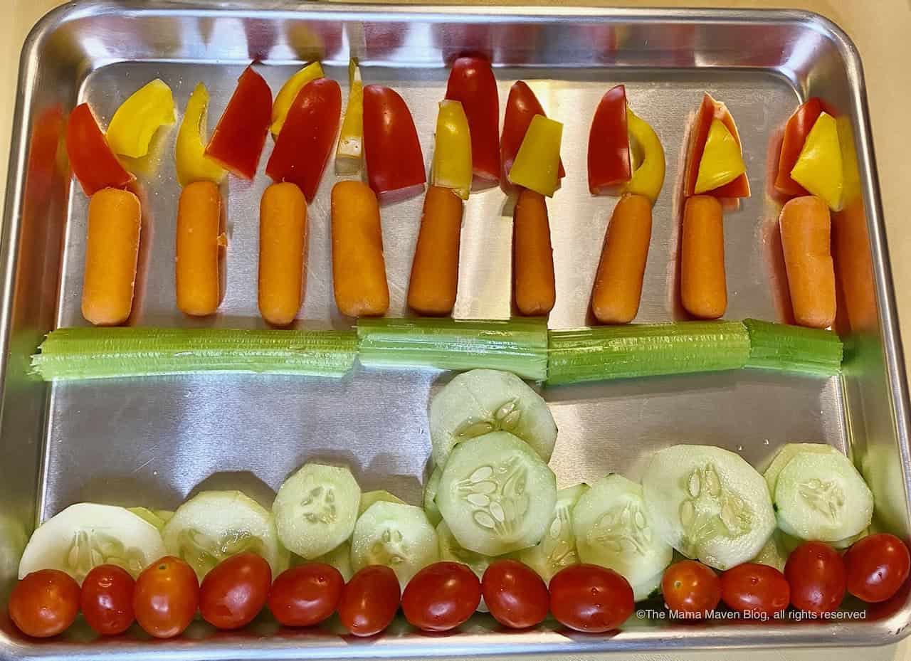 Hanukkah Craft: Veggie Menorah Tray - The Mama Maven Blog, image size:1280x929