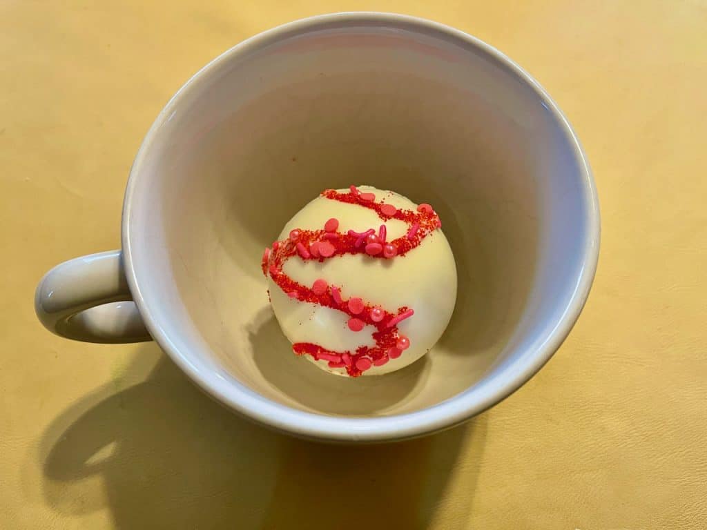 Hot Chocolate Bomb in cup