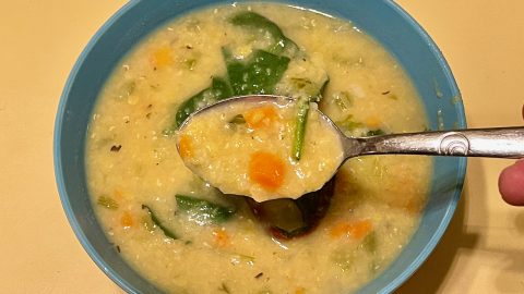Instant pot red lentil soup with kale
