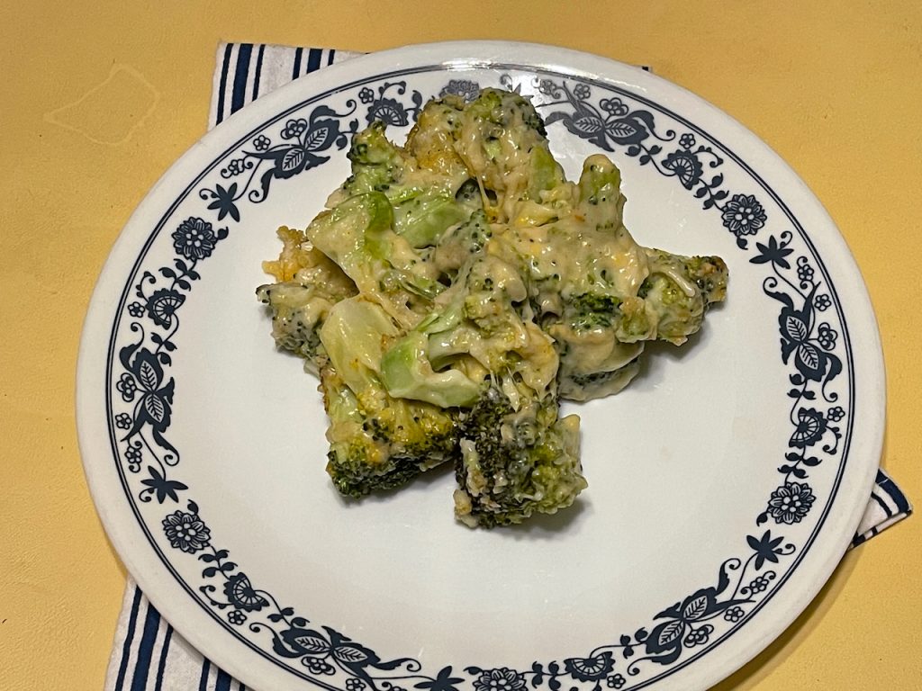 Gluten Free Broccoli Casserole plated
