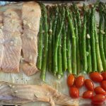 Garlic Lime Salmon Asparagus and Tomatoes