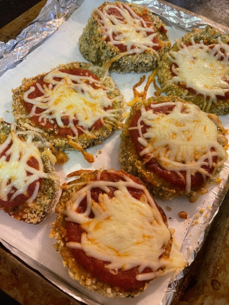 Airfryer Eggplant Parm Rounds