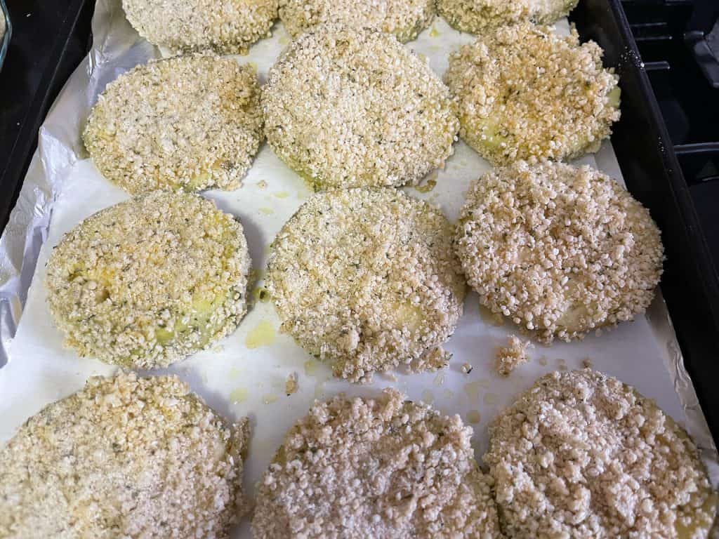 Eggplant rounds before airfryer