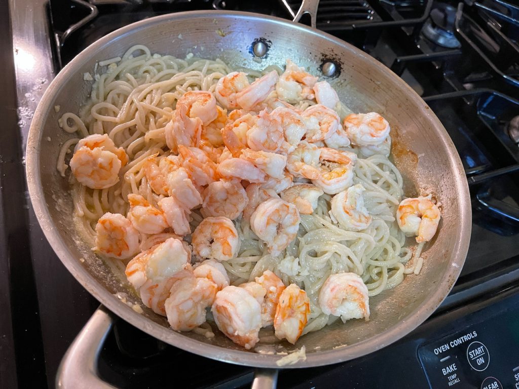 Adding Shrimp back to pan