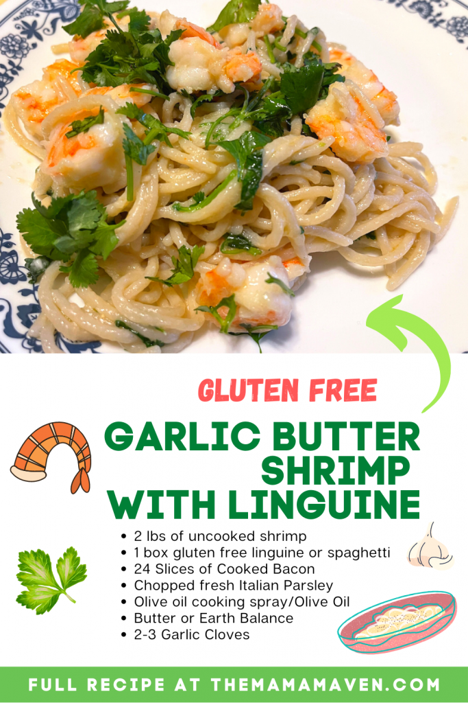 Gluten Free Garlic Butter Shrimp with Linguine | The Mama Maven Blog