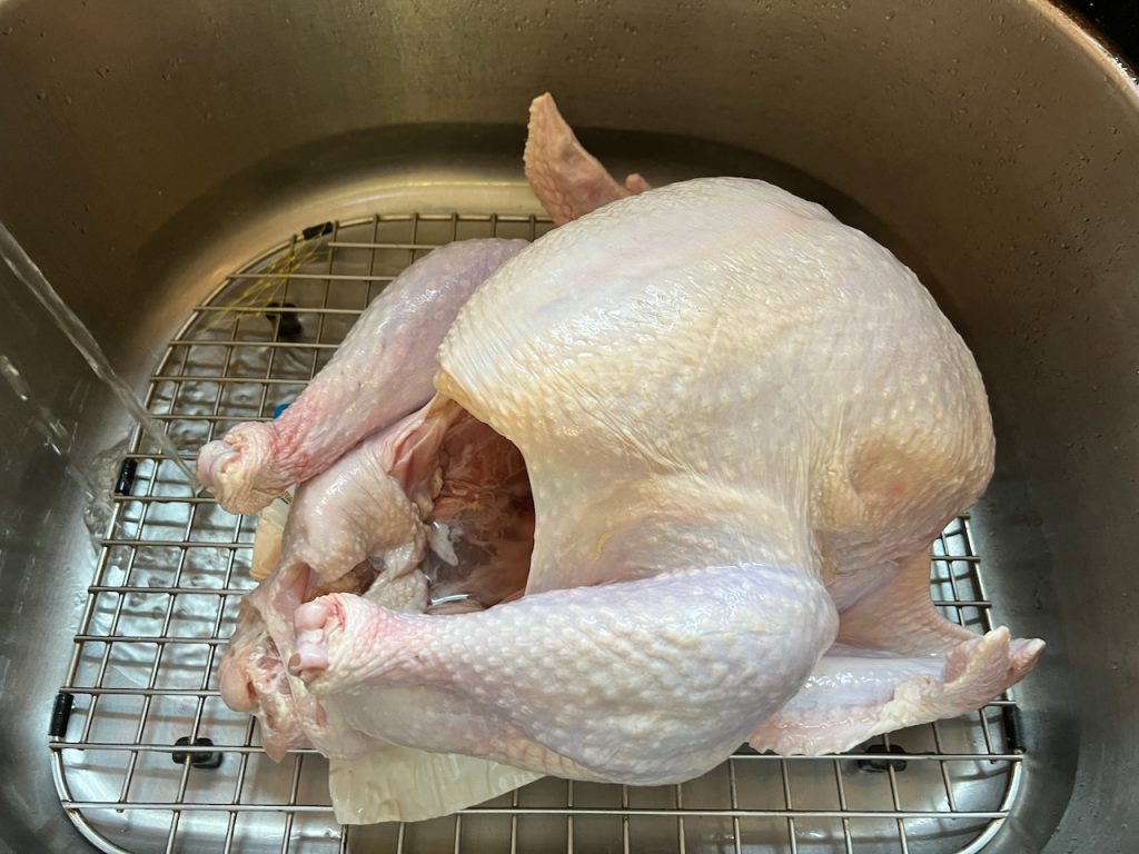 Cleaning the turkey