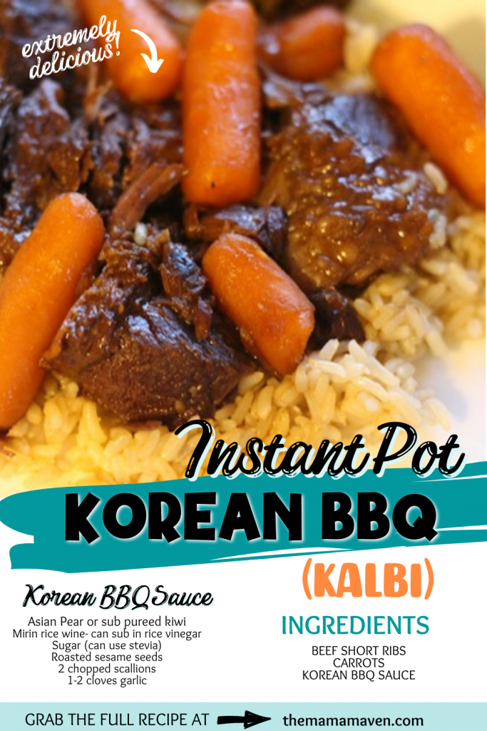 Instant Pot Recipe: Korean BBQ (Kalbi) from The Mama Maven Blog