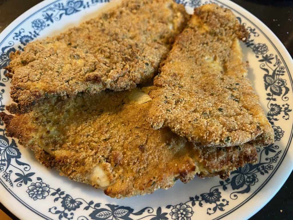 Double Breaded air fryer flounder