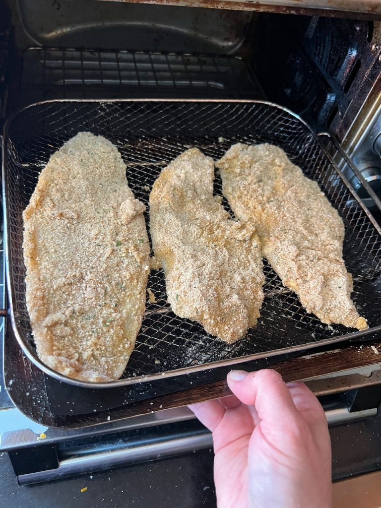 fish going into air fryer