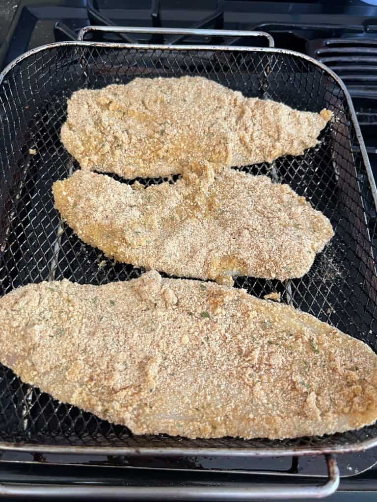 flounder on air fryer tray