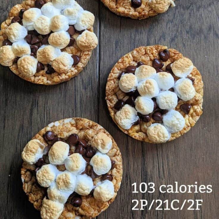 Image for 2 Minute S’mores Rice Cake Recipe {100 calorie rice cake topping idea}
