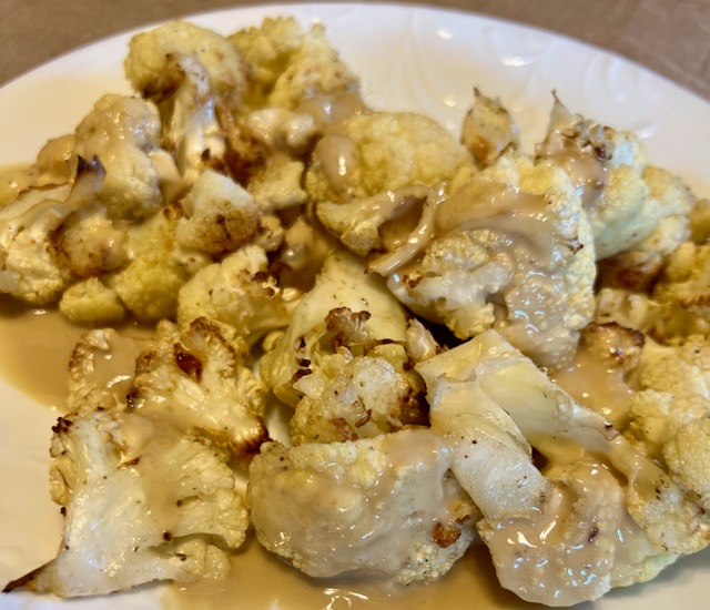 Air Fryer Roasted Cauliflower with Tahini (Low Carb) - The Mama Maven Blog