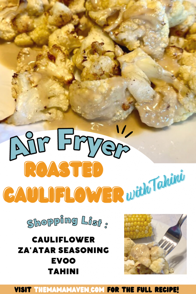Air Fryer Roasted Cauliflower with Tahini PIN