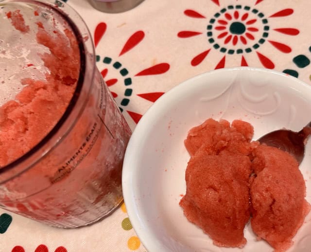 Cherry Cola Italian Ice in bowl