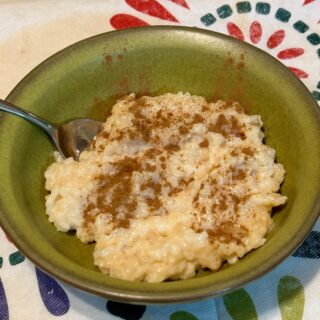 Rice pudding in bowl