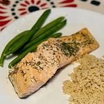 Air Fryer Lemon Dill Salmon on a plate